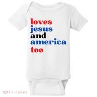 Loves Jesus And America Too Patriotic Baby Bodysuit thumb 0