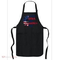 Loves Jesus And America Too Sunflower Apron thumb 0