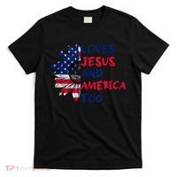 Loves Jesus And America Too Sunflower T-Shirt thumb 0