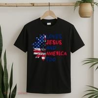 Loves Jesus And America Too Sunflower T-Shirt thumb 2