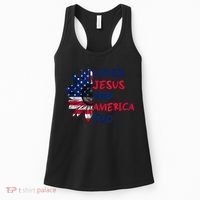 Loves Jesus And America Too Sunflower Women's Tank Top thumb 0