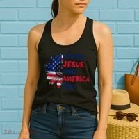 Loves Jesus And America Too Sunflower Women's Tank Top thumb 2