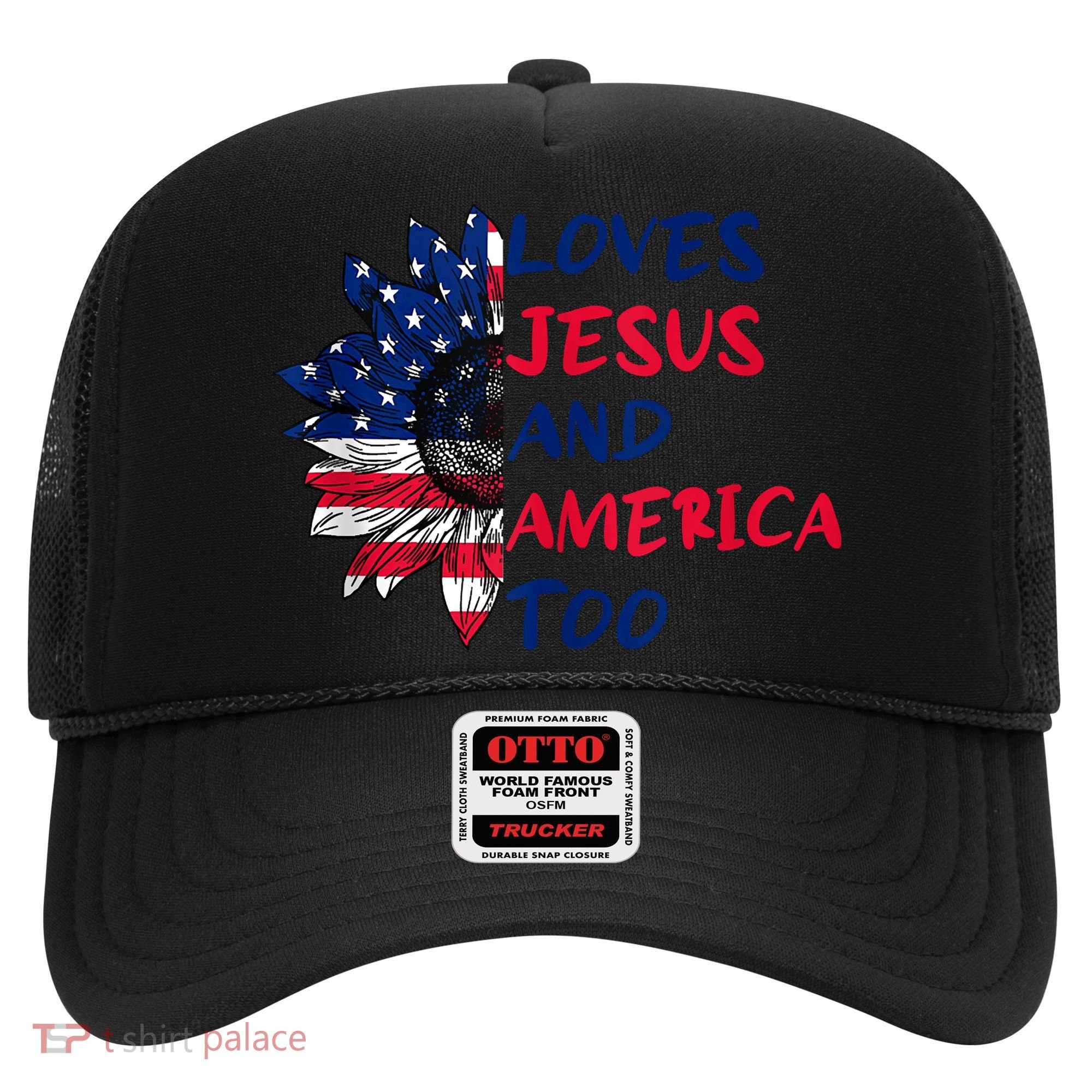 Loves Jesus And America Too Sunflower Hat