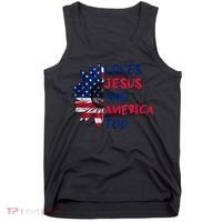 Loves Jesus And America Too Sunflower Tank Top thumb 0