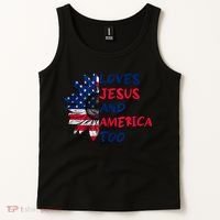 Loves Jesus And America Too Sunflower Tank Top thumb 2
