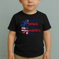 Loves Jesus And America Too Sunflower Toddler T-Shirt thumb 2