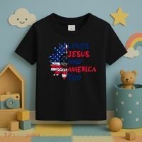 Loves Jesus And America Too Sunflower Toddler T-Shirt thumb 3