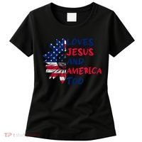 Loves Jesus And America Too Sunflower Women's T-Shirt thumb 0