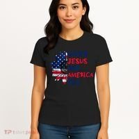 Loves Jesus And America Too Sunflower Women's T-Shirt thumb 4