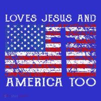 Loves Jesus And America Too Usa Patriotic Women's Tank Top thumb 5