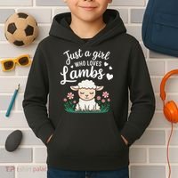 Lamb Just A Girl Who Loves Lambs Cute Animals Lover Kids Hoodie thumb 2