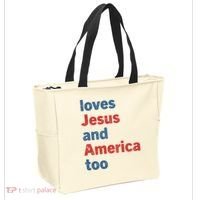 Loves Jesus And America Too Tote Bag thumb 2