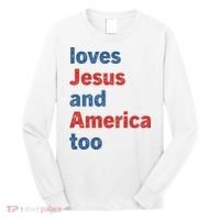 Loves Jesus And America Too Long Sleeve Shirt thumb 0