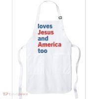 Loves Jesus And America Too Apron thumb 0