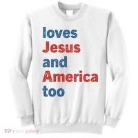 Loves Jesus And America Too Sweatshirt thumb 0