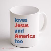 Loves Jesus And America Too Coffee Mug thumb 1