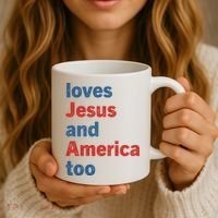 Loves Jesus And America Too Coffee Mug thumb 3