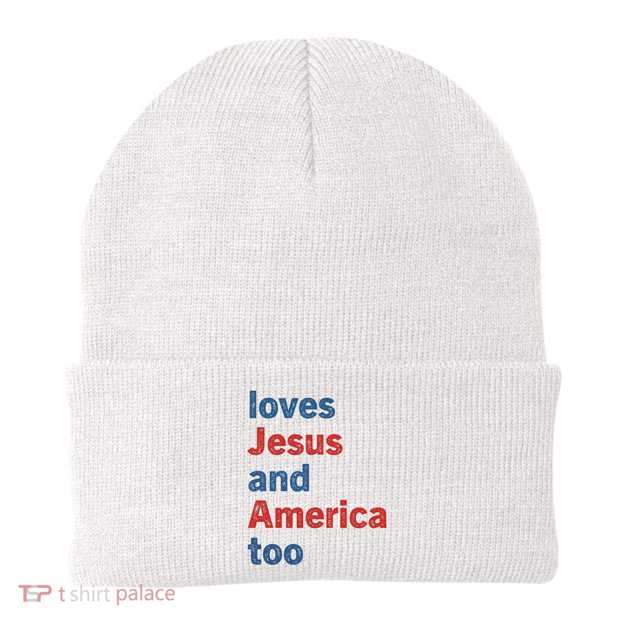 Loves Jesus And America Too Beanie