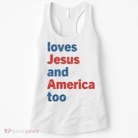 Loves Jesus And America Too Women's Tank Top thumb 0
