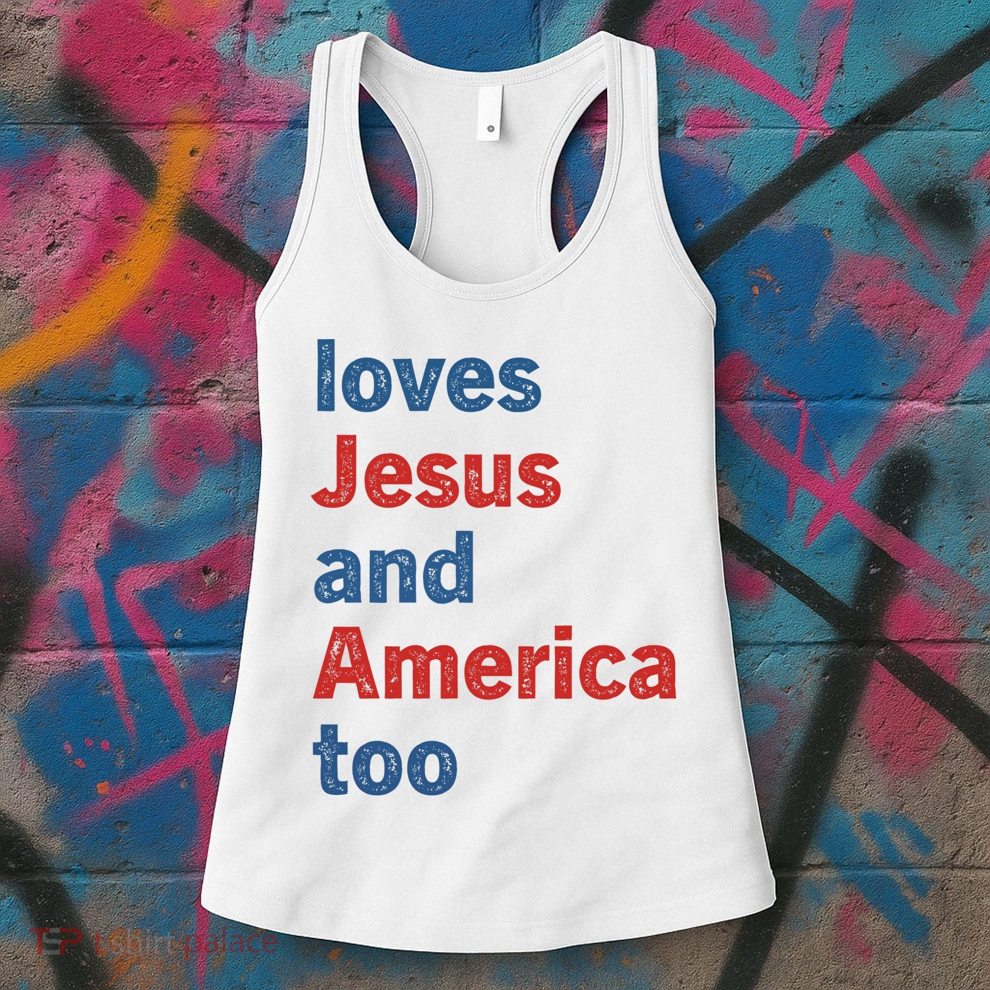 Loves Jesus And America Too Women's Tank Top