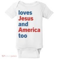 Loves Jesus And America Too Baby Bodysuit thumb 0