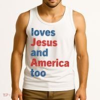Loves Jesus And America Too Tank Top thumb 3