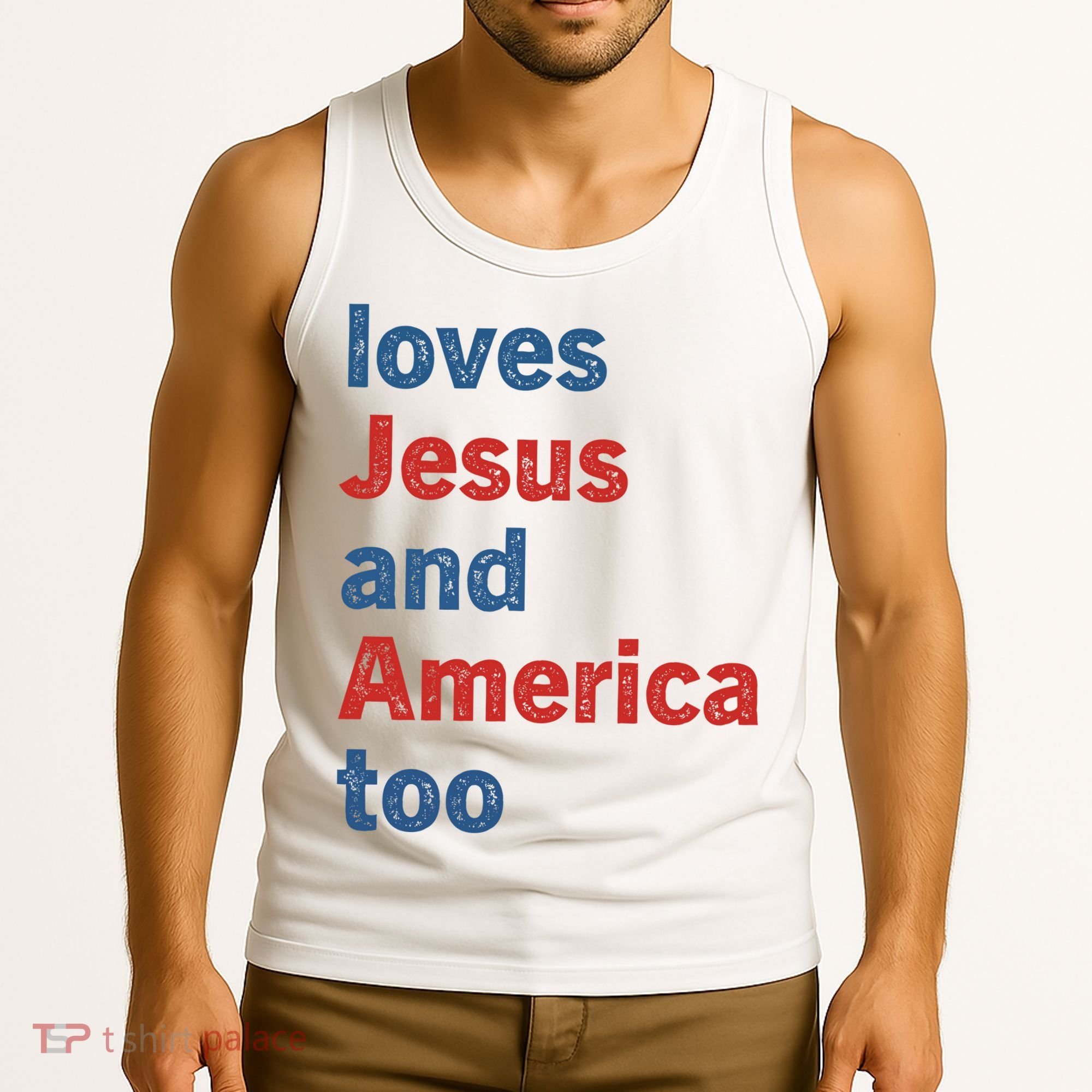 Loves Jesus And America Too Tank Top