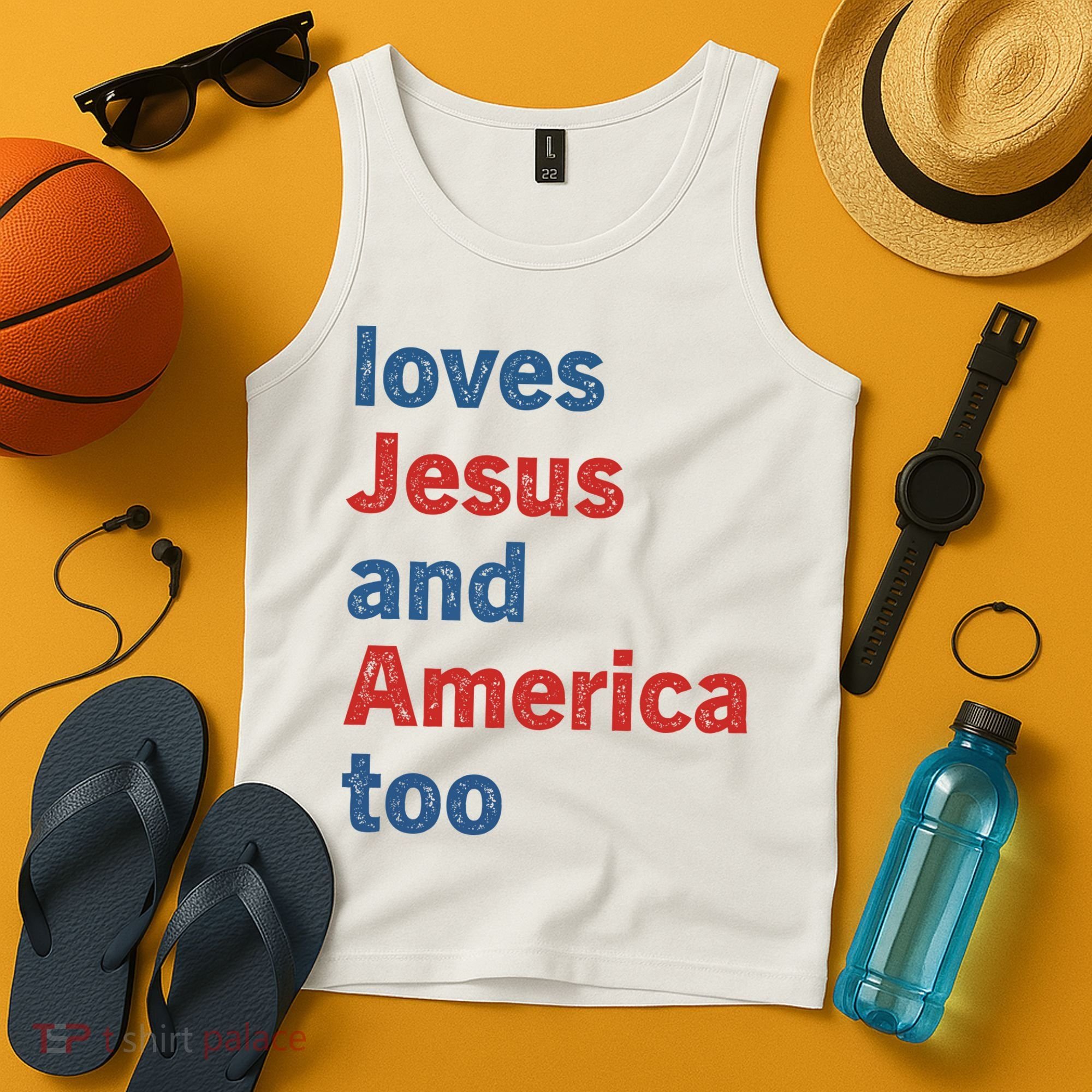 Loves Jesus And America Too Tank Top