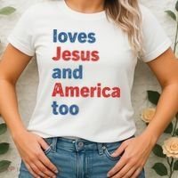 Loves Jesus And America Too Women's T-Shirt thumb 2