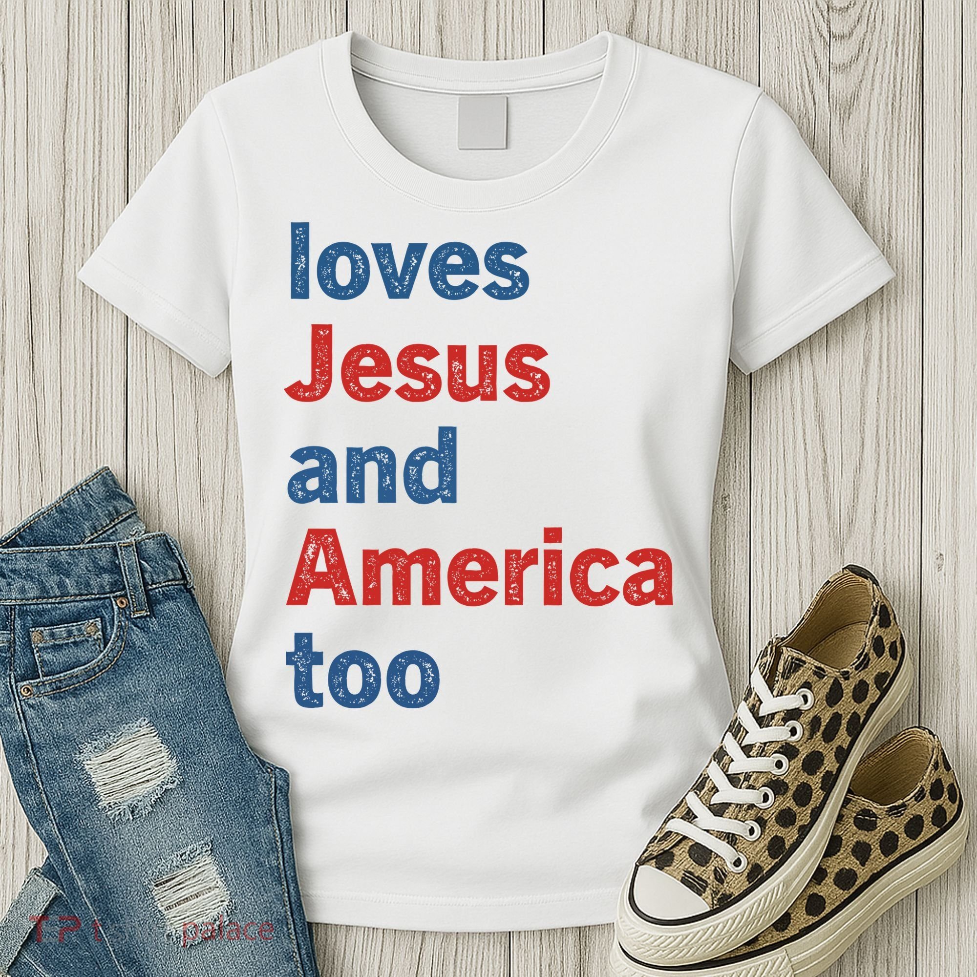 Loves Jesus And America Too Women's T-Shirt