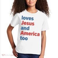 Loves Jesus And America Too Kids T-Shirt thumb 2