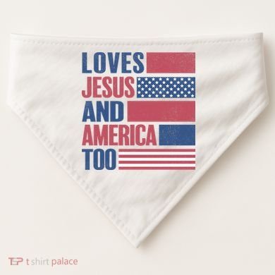 Love Jesus America Too USA-Made Doggie Bandana