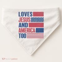 Love Jesus America Too USA-Made Doggie Bandana thumb 0