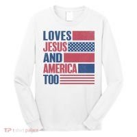 Love Jesus America Too Long Sleeve Shirt thumb 0