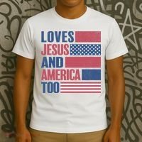 Love Jesus America Too T-Shirt thumb 3
