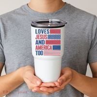 Love Jesus America Too Tumbler thumb 2