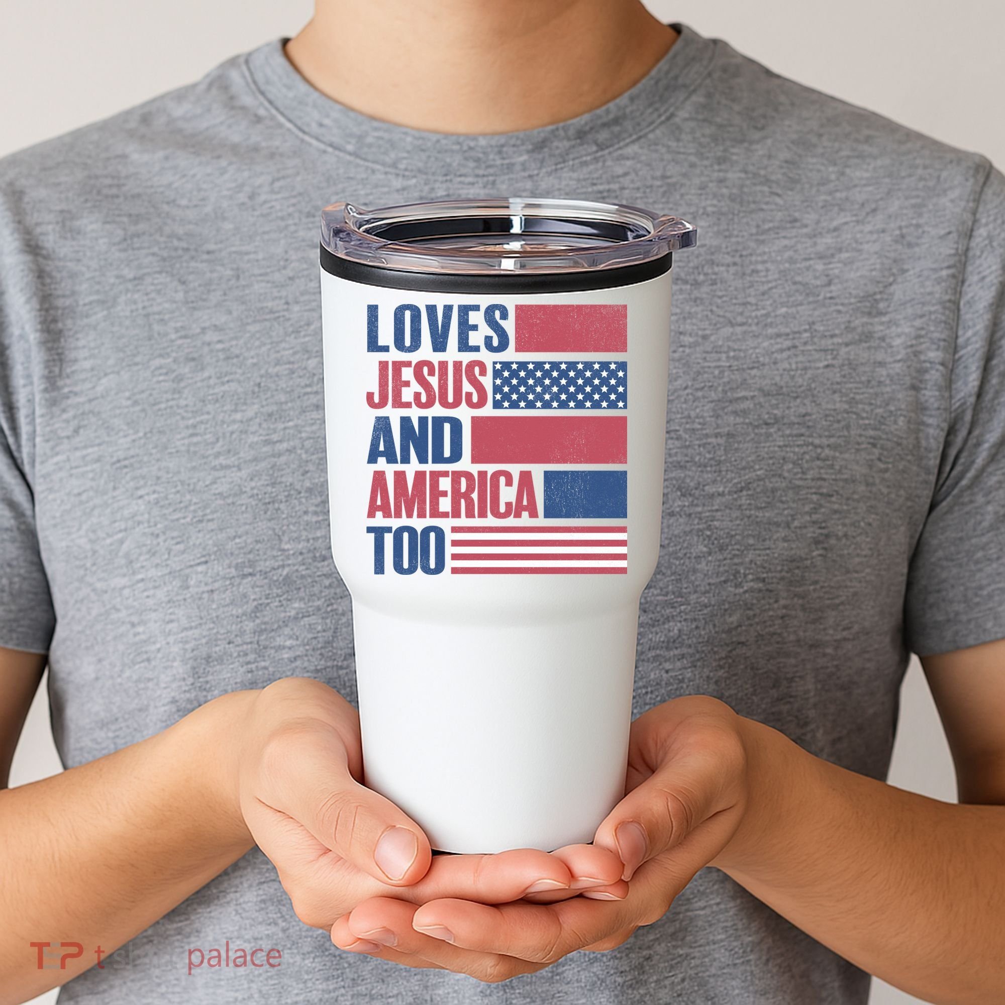 Love Jesus America Too Tumbler