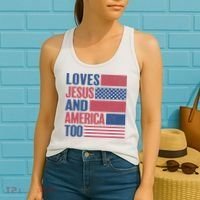 Love Jesus America Too Women's Tank Top thumb 2