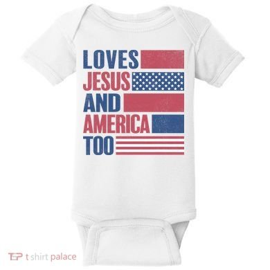 Love Jesus America Too Baby Bodysuit