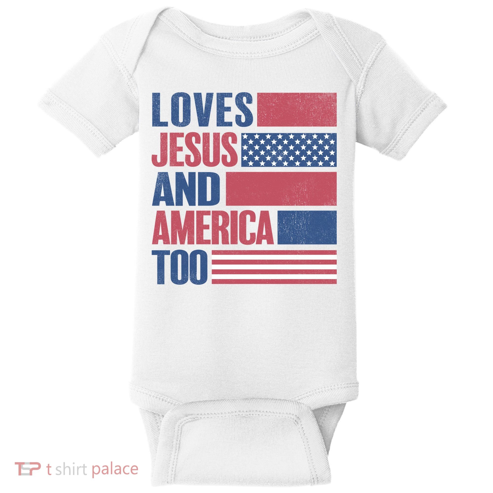Love Jesus America Too Baby Bodysuit