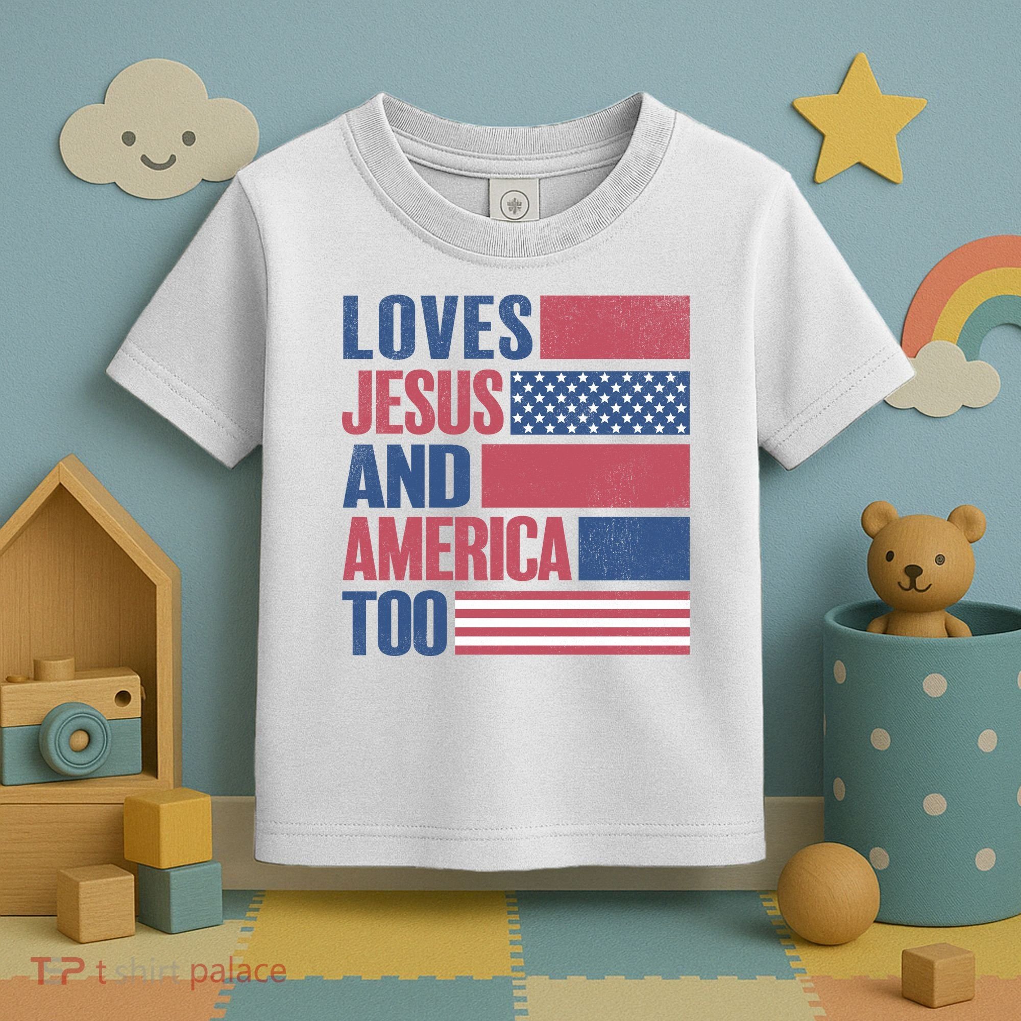 Love Jesus America Too Toddler T-Shirt