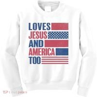 Love Jesus America Too Kids Sweatshirt thumb 0