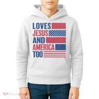Love Jesus America Too Kids Hoodie thumb 4