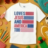 Love Jesus America Too Kids T-Shirt thumb 3