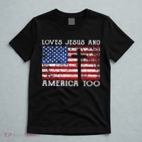 Loves Jesus And America Too Usa Patriotic Christian T-Shirt thumb 5