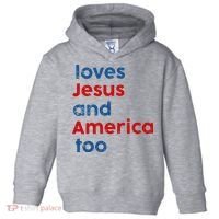 Loves Jesus and America Too Toddler Hoodie thumb 0