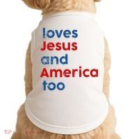 Loves Jesus and America Too Doggie Tank thumb 0
