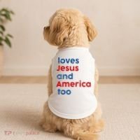 Loves Jesus and America Too Doggie Tank thumb 2