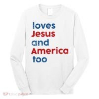 Loves Jesus and America Too Long Sleeve Shirt thumb 0