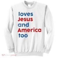 Loves Jesus and America Too Sweatshirt thumb 0